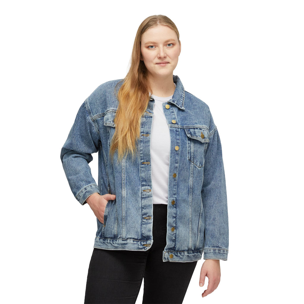 Denim Jacket — 'Book Lover' Floral Patch Back Graphic, Women's Casual Reading Jacket