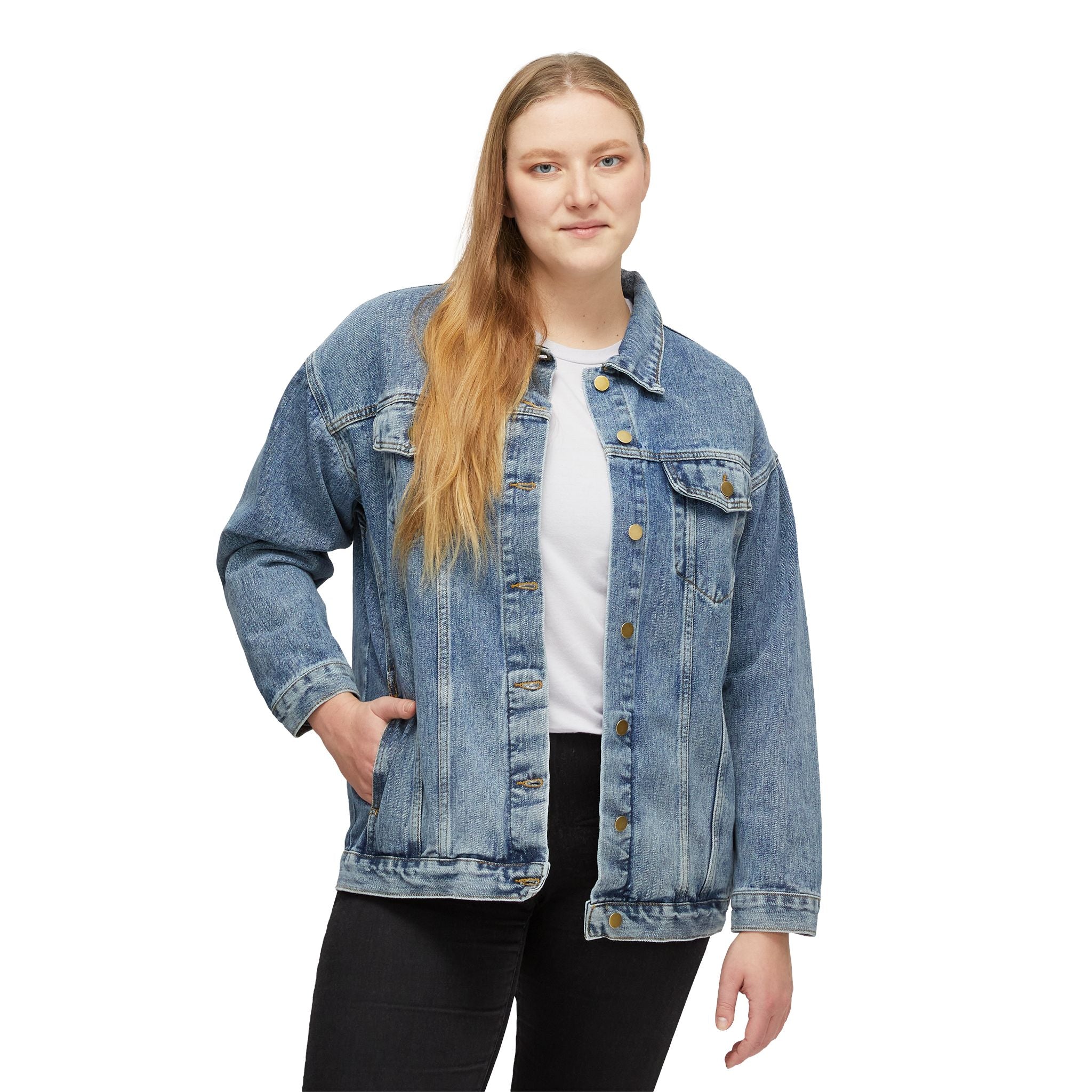 Denim Jacket — 'Book Lover' Floral Patch Back Graphic, Women's Casual Reading Jacket