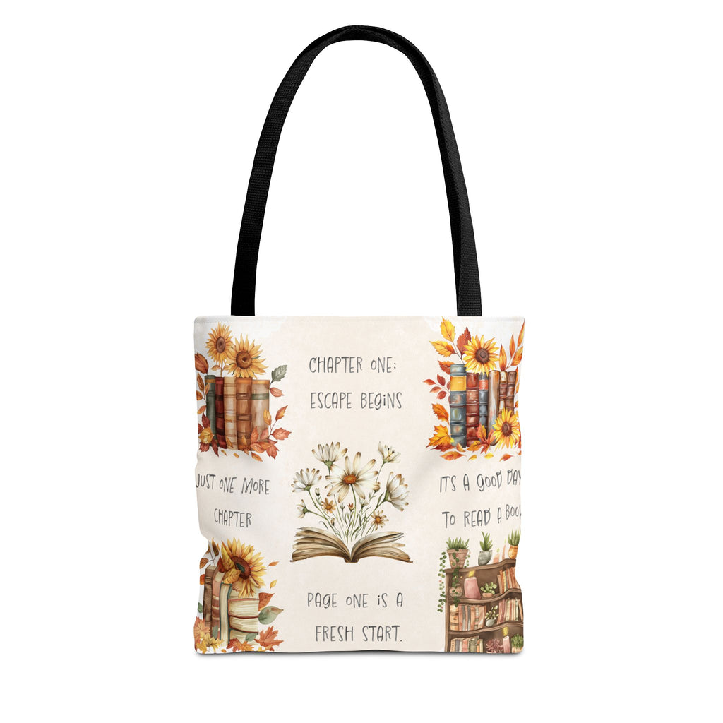 Book Lover Tote Bag — Autumn Floral Reading Quotes AOP