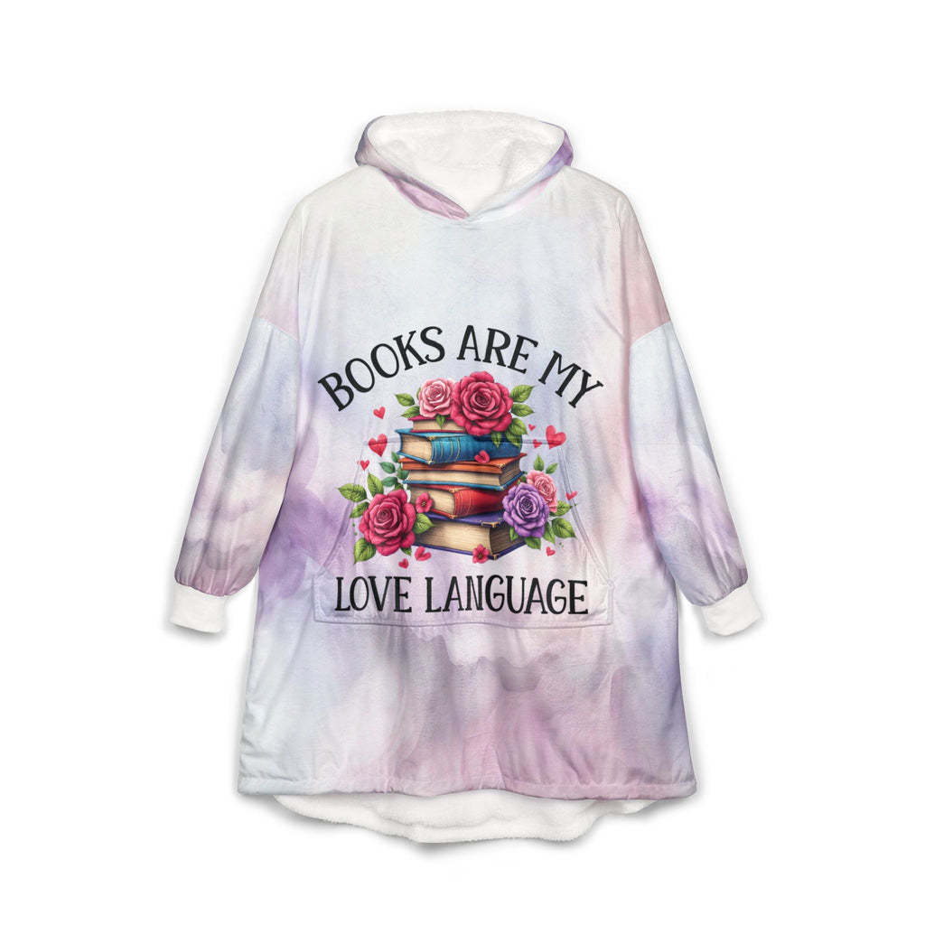 Hooded Blanket — "Books Are My Love Language" Cozy Reading Throw
