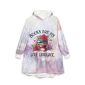 Hooded Blanket — "Books Are My Love Language" Cozy Reading Throw