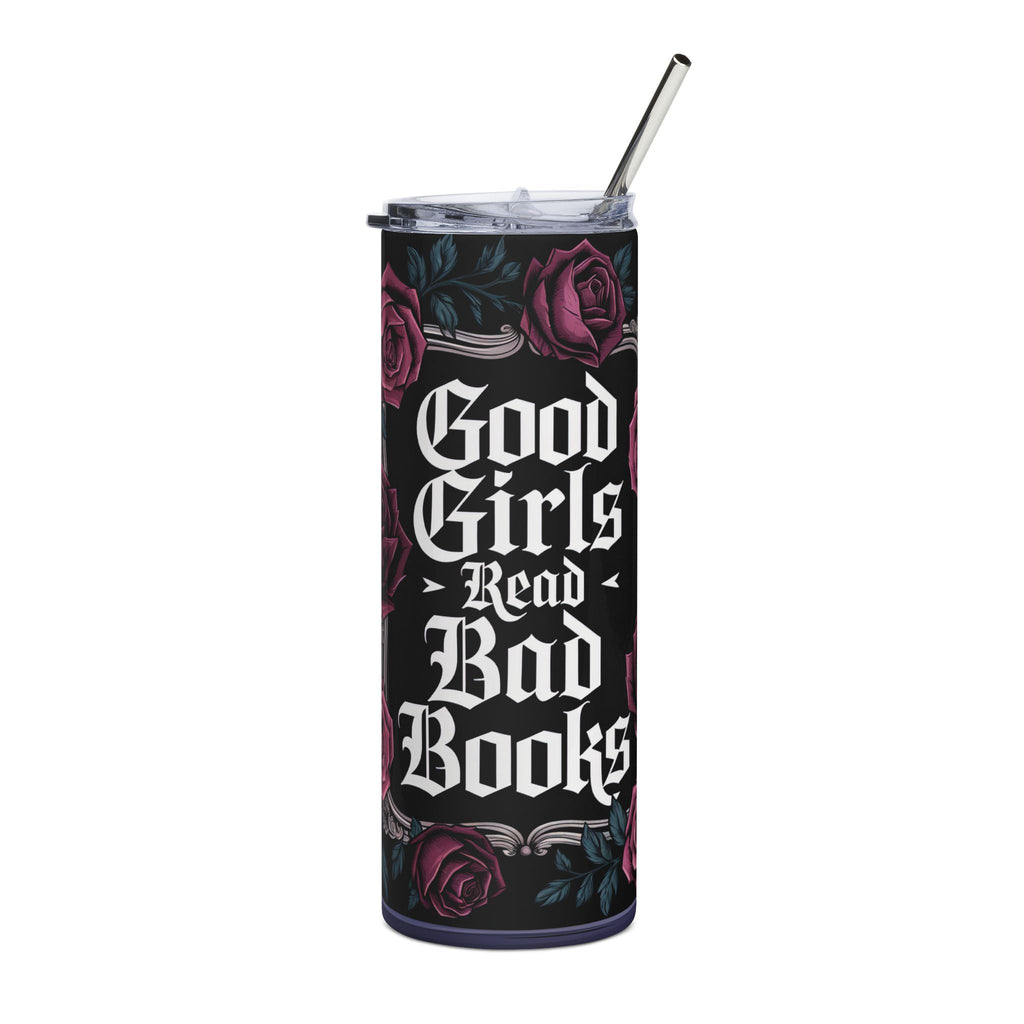20oz Stainless Tumbler — “Good Girls Read Bad Books” Gothic Rose Travel Cup