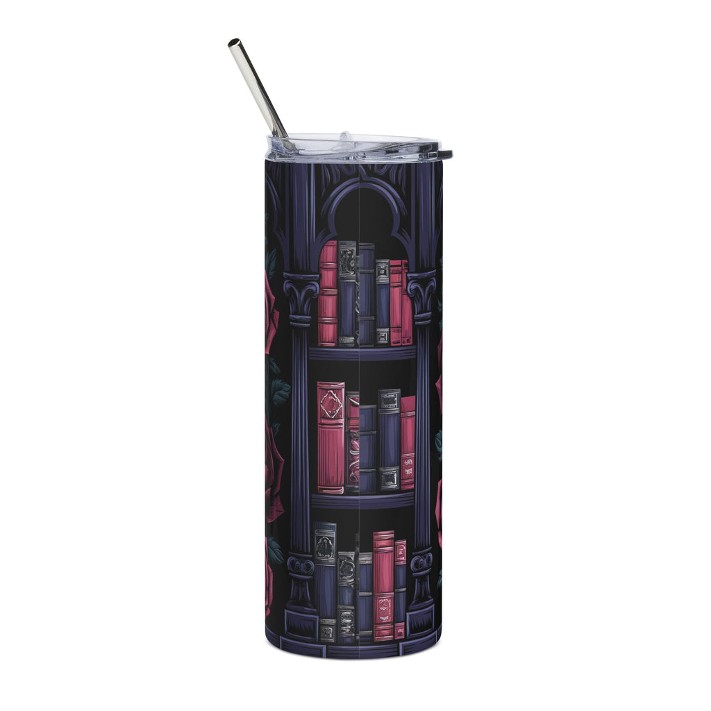 20oz Stainless Tumbler — “Good Girls Read Bad Books” Gothic Rose Travel Cup