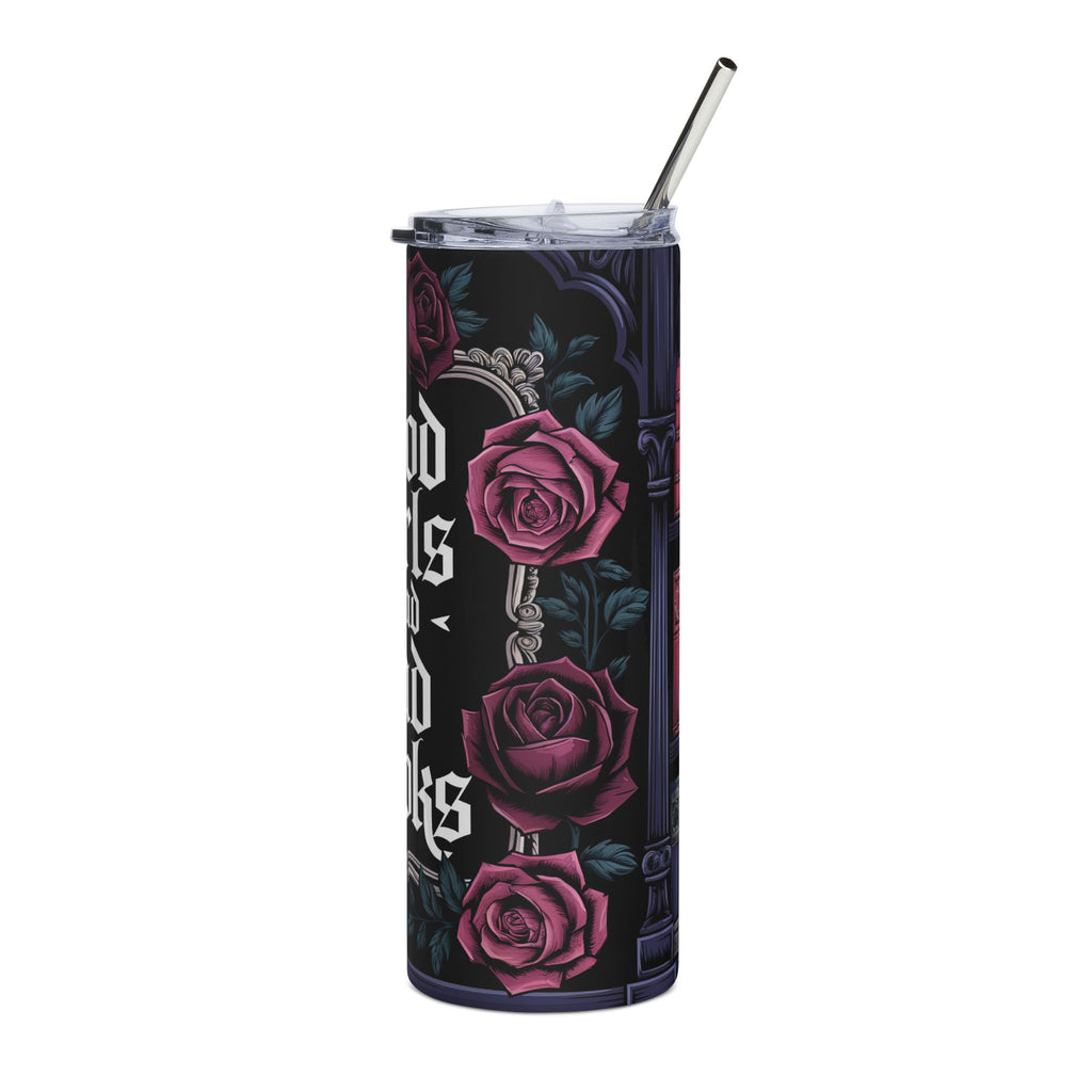 20oz Stainless Tumbler — “Good Girls Read Bad Books” Gothic Rose Travel Cup